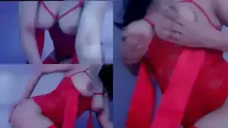 Laras Bali Tiktok Menggoda Dengan Lingerie Merah Yang Membara